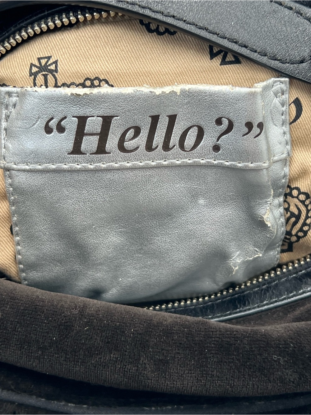 Vintage Juicy Couture Black Velour Love G&P Slouchy Hobo Bag Y2K McBling Rare - Picture 13 of 15